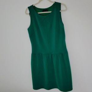 Cynthia Rowley Fit And Flare Emerald Green dress drop waistline.